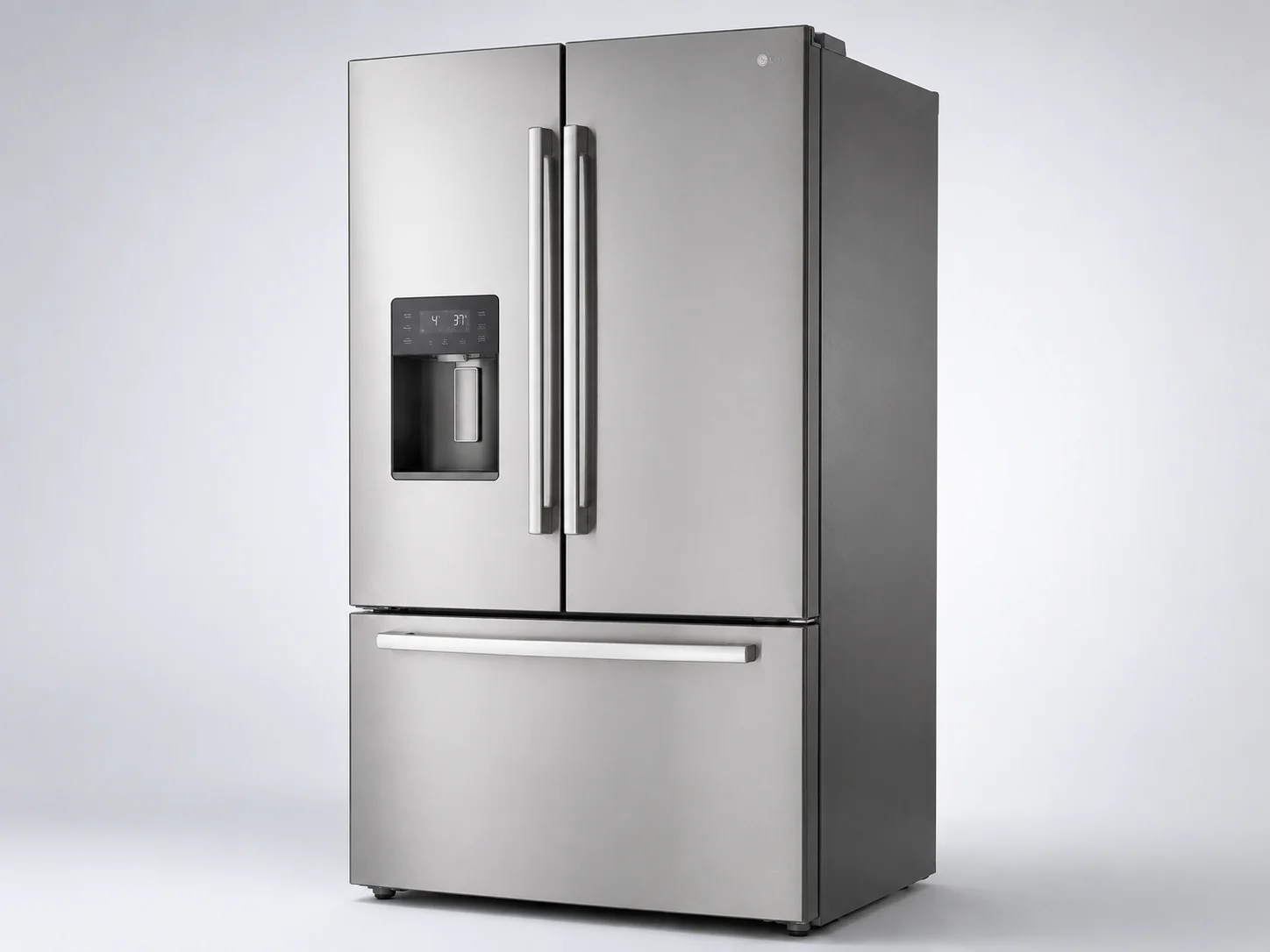 Technician repairing the back of a refrigerator with hand reaching into cooling coils